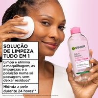 Garnier Água Micelar Tudo em 1: Limpa, remove a maquilhagem, elimina as impurezas e hidrata.