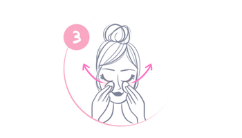 Estende a limpeza ao canto exterior dos olhos