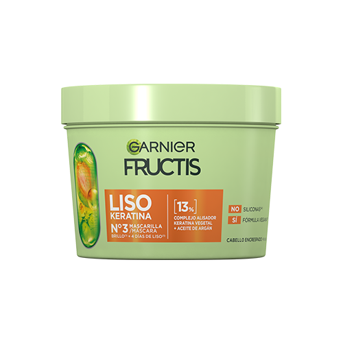 Garnier Fructis Nº3 Máscara Liso Keratina para Cabelo Frisado